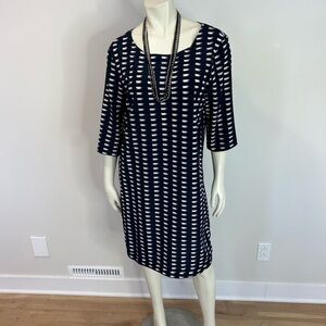 Beautiful Minimalist GAP Navy and Cream Midi Dress❤️M